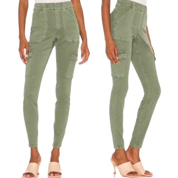 SPANX Stretch Twill Ankle Cargo Pant in Soft Sage M - Picture 3 of 14